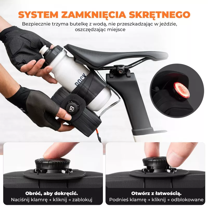 ROCKBROS AS-150 Borsa sottosella multifunzionale impermeabile con portaborraccia - nero