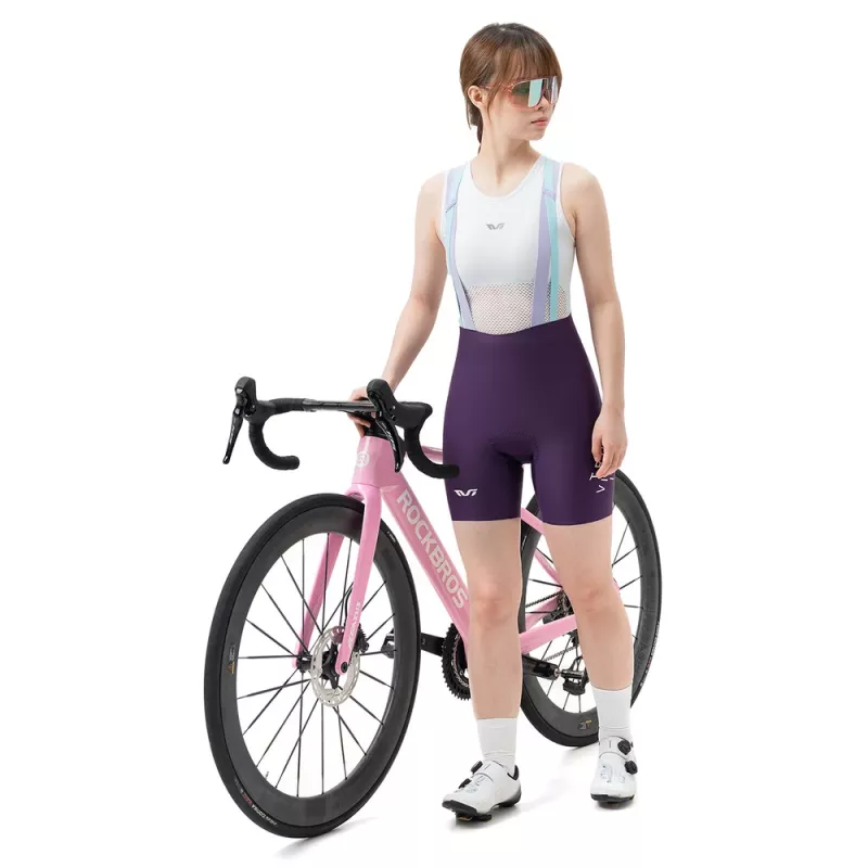 ROCKBROS salopette da ciclismo donna con fondello viola taglia S