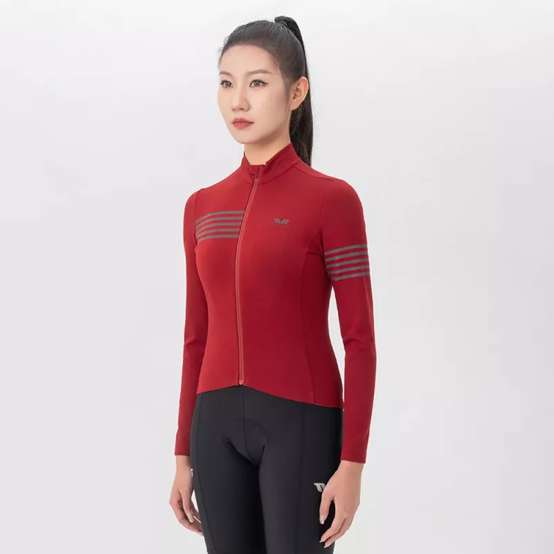 ROCKBROS maglia termica da ciclismo donna manica lunga YPW065 rossa taglia M