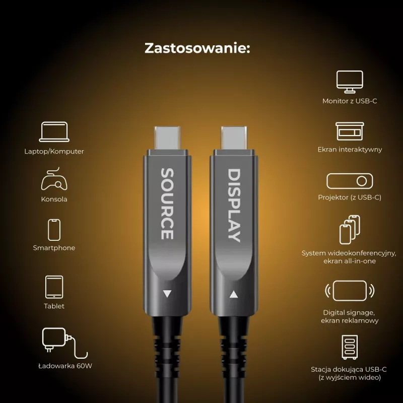 Claroc Active cavo USB-C 5m 4K@60Hz 60W PD 10Gbps