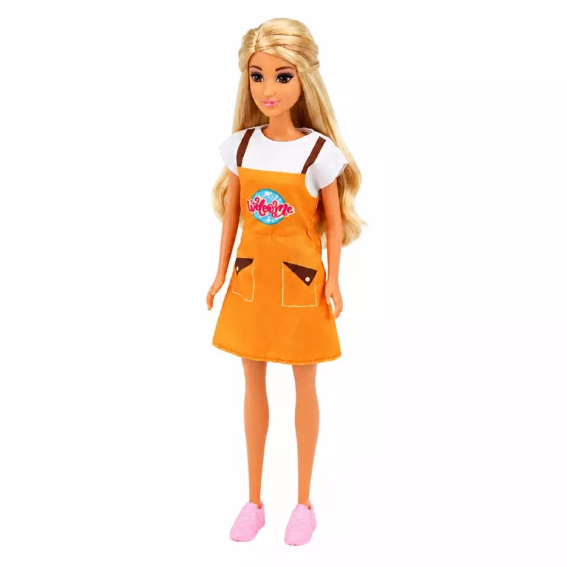 LEAN TOYS Anlily bambola cassiera commessa registratore di cassa set gioco alimenti