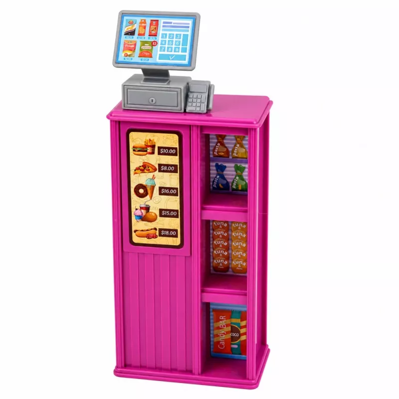 LEAN TOYS Anlily bambola cassiera commessa registratore di cassa set gioco alimenti
