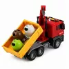 LEAN TOYS camion gru contenitore per la raccolta differenziata luci suoni rosso
