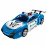 LEAN TOYS auto-robot 2in1 lanciatore auto della polizia mini robot luci suoni