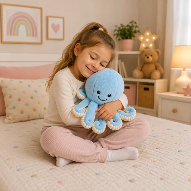 LEAN TOYS polpo peluche con tentacoli elastici blu 50 cm