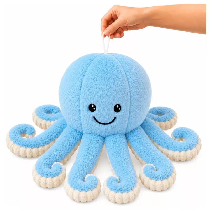 LEAN TOYS polpo peluche con tentacoli elastici blu 50 cm