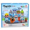 LEAN TOYS costruzioni magnetiche base polizia veicoli poliziotto 44 pezzi