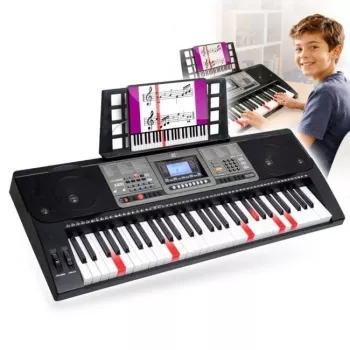 MK 816 Tastiera MIDI elettronica 61 tasti per lezioni con 128 suoni, 128 ritmi, registrazione, display LED, USB-MIDI, uscita cuffie, ingresso microfono, alimentatore incluso