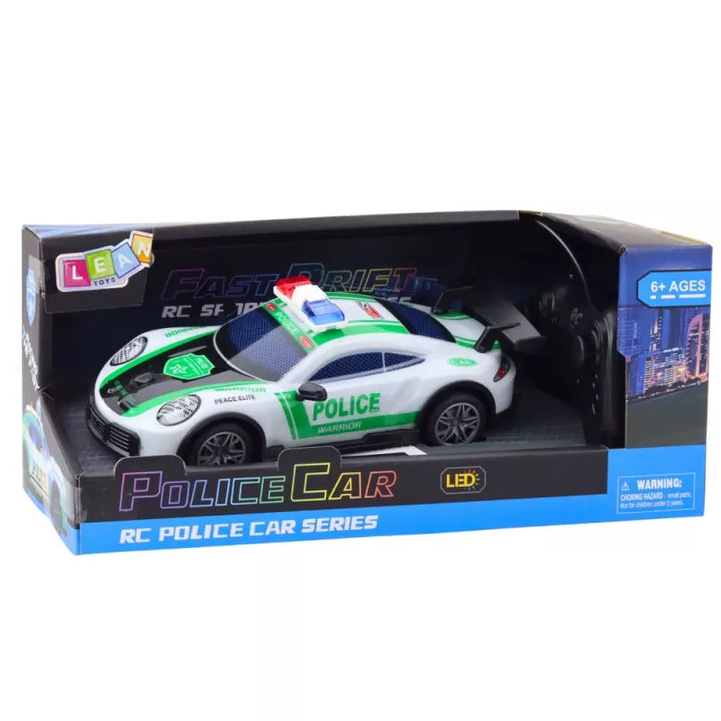 LEAN TOYS Auto sportiva RC drift della polizia con luci LED 1:22
