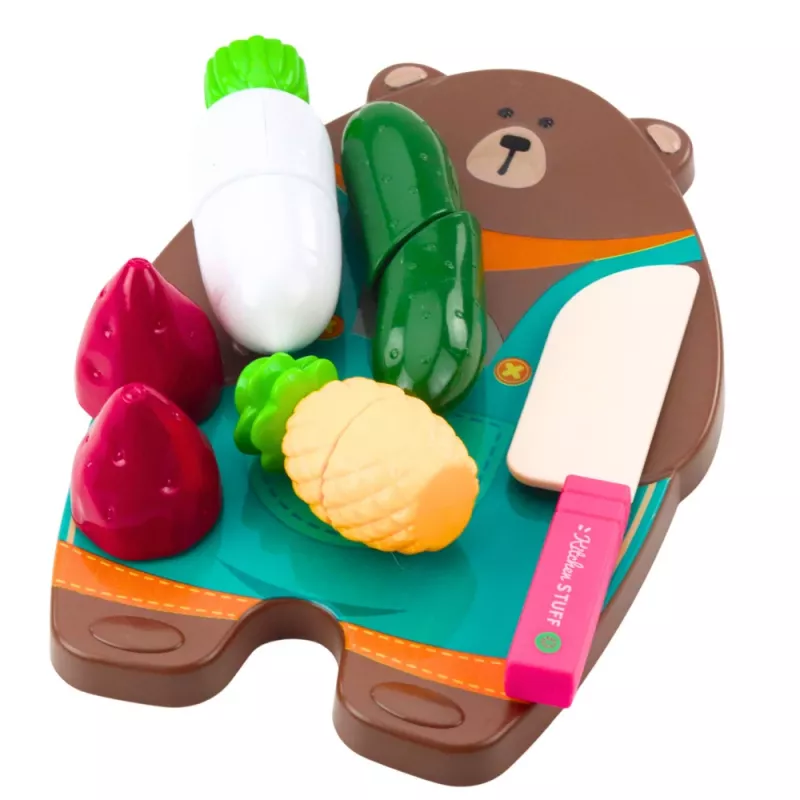 LEAN TOYS Set taglia verdure con tagliere e coltello, accessorio didattico per bambini