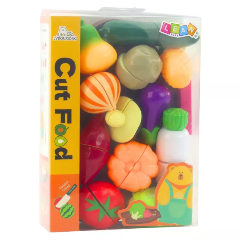 LEAN TOYS Set taglia verdure con tagliere e coltello, accessorio didattico per bambini