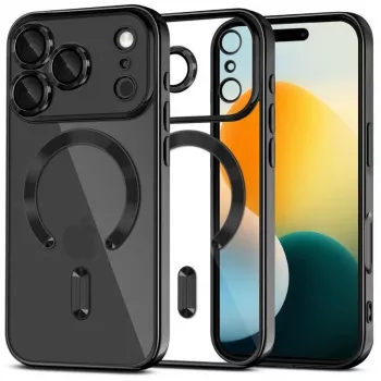 Tech-Protect Magflex Cover posteriore MagSafe per Apple iPhone 17 Pro Max, nero lucido (TPU/PC)