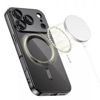 Tech-Protect Magflex Cover posteriore MagSafe per Apple iPhone 17 Pro Max, nero lucido (TPU/PC)