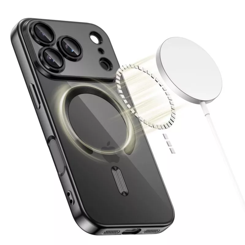 Tech-Protect Magflex Cover posteriore MagSafe per Apple iPhone 17 Pro Max, nero lucido (TPU/PC)