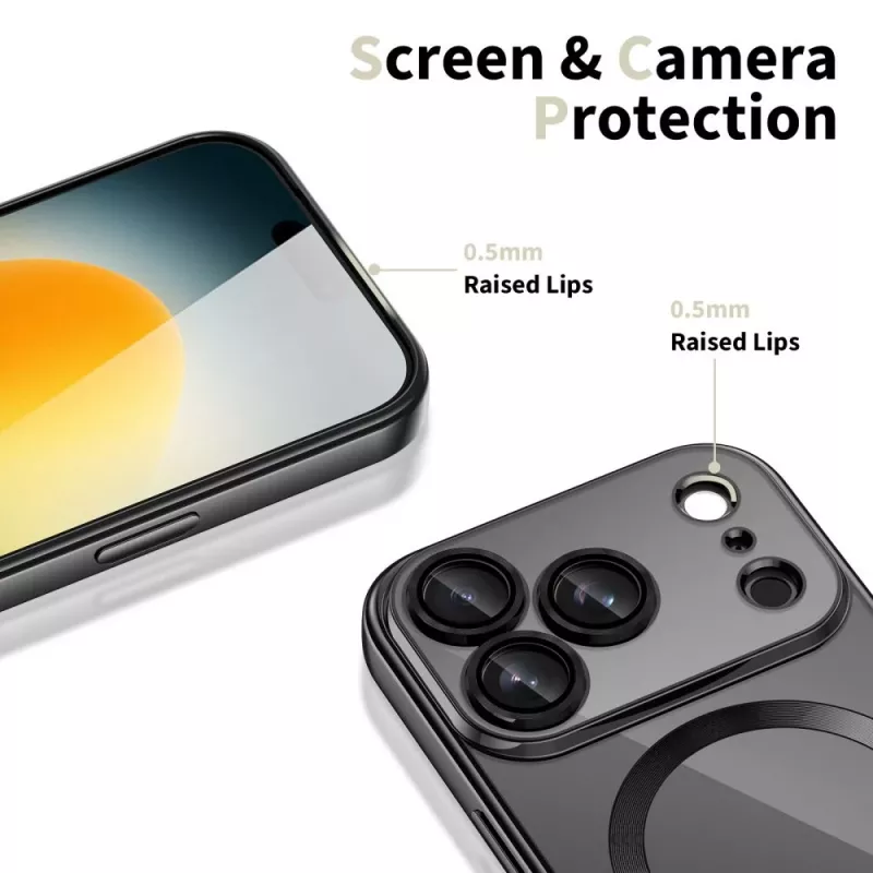 Tech-Protect Magflex Cover posteriore MagSafe per Apple iPhone 17 Pro Max, nero lucido (TPU/PC)