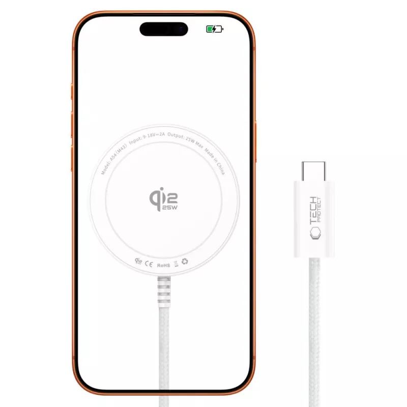 TECH-PROTECT A54 Caricabatterie wireless magnetico MagSafe 25W Qi2.2 Bianco