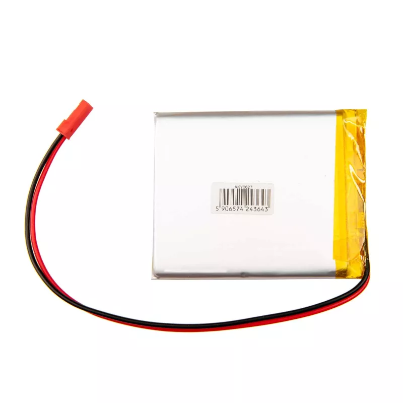 Akyga AKY0627 LP675568 Batteria Li-Po 3,7 V 3500 mAh con PCM, JST 2,54 mm 2-Pin, cavo 150 mm