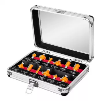 NEO TOOLS Set 12 frese in metallo duro, gambo 8 mm, cassetta in legno