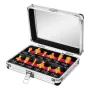 NEO TOOLS Set 12 frese in metallo duro, gambo 8 mm, cassetta in legno