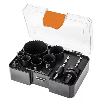 NEO TOOLS Set seghe a tazza bimetalliche Co8% (19, 25, 30, 35, 40, 68 mm), 9 pezzi
