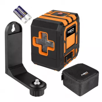 NEO TOOLS 75-142 Livella laser a croce, portata 20 m, raggio rosso, autolivellante, IP54, con supporto magnetico e valigetta