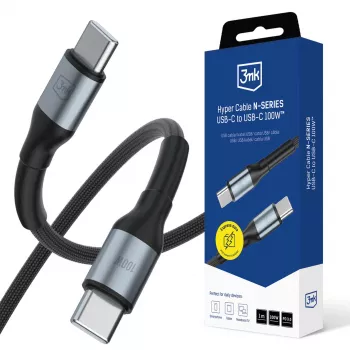 3mk Hyper Cable N-SERIES Cavo USB-C a USB-C 1m 100W Nero