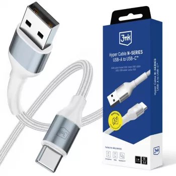 3mk Hyper Cable N-SERIES Cavo USB-A a USB-C 1m 18W Bianco