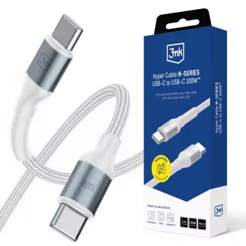 3mk Hyper Cable N-SERIES Cavo USB-C a USB-C 1m 100W Bianco