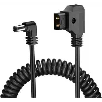 Newell Cavo a spirale D-Tap a DC 5,5x2,5mm, 90cm, nero