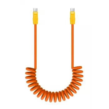 Newell cavo USB-C a USB-C 100 W, 1,5 m, silicone, spirale, arancione-giallo
