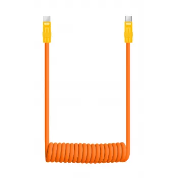 Newell cavo USB-C a USB-C 100 W, 1,5 m, silicone, spirale, arancione-giallo
