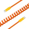 Newell cavo USB-C a USB-C 100 W, 1,5 m, silicone, spirale, arancione-giallo