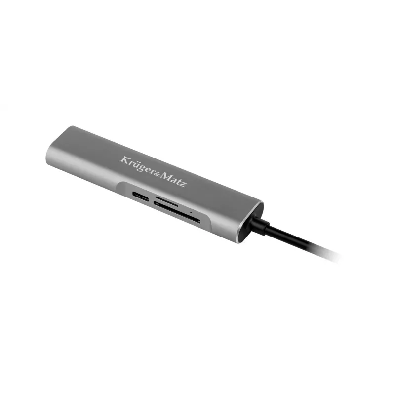 KRUGER & MATZ KM0390 Hub USB-C con 4K-HDMI, 2x USB 3.0, lettore di schede SD/MicroSD e 100W Power Delivery