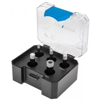 Graphite 55H319 set di seghe a tazza diamantate, 5 pezzi (6, 8, 10, 12, 16 mm) per ceramica, porcellana, vetro, marmo, granito