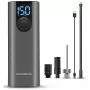 ROCKBROS Pompa elettrica per bici con display LED, ricarica USB-C, 150 PSI, Presta/Schrader/Dunlop, nera