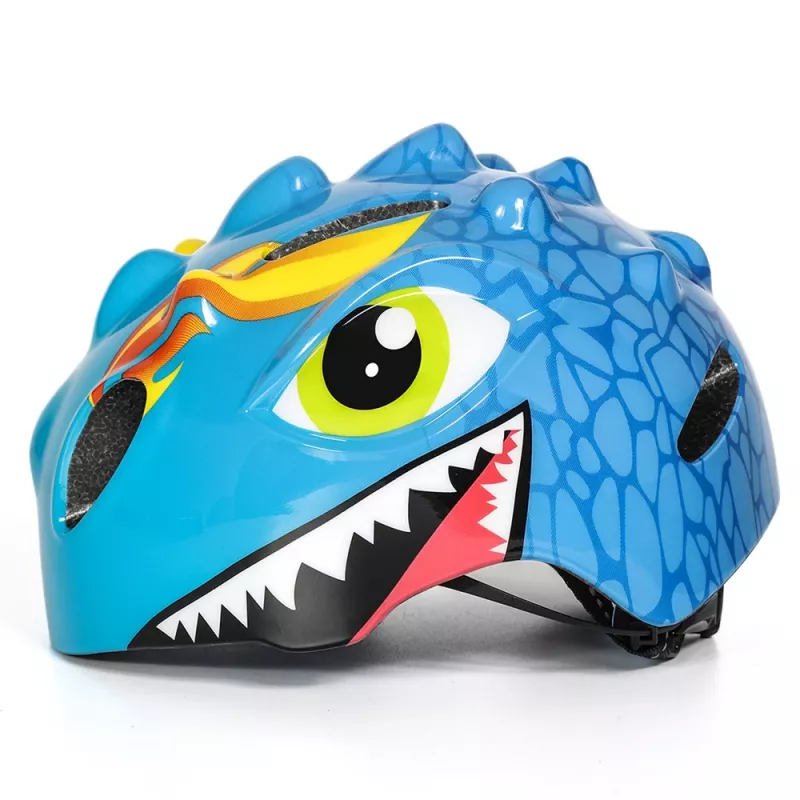 Wozinsky casco da bici per bambini, motivo drago, leggero, 50-54 cm, blu