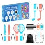 HURTEL Family Accessories Pack 15 in 1 per console Nintendo Switch 2 - Set arancione e blu
