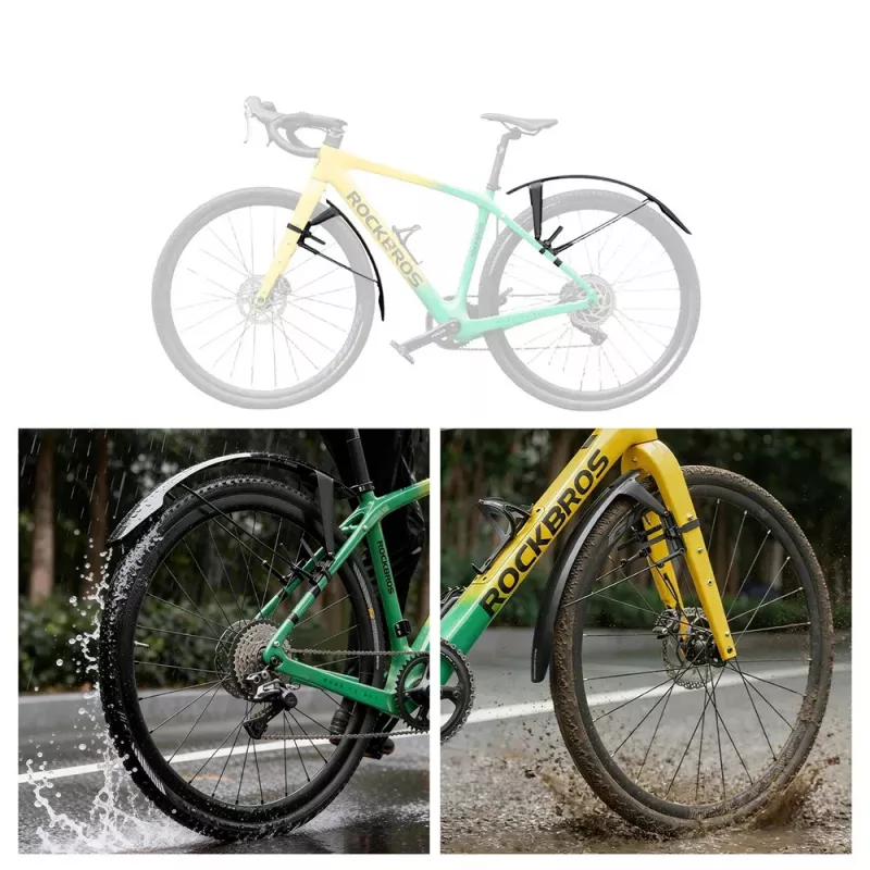 ROCKBROS FK-892 Parafanghi regolabili per bicicletta fuoristrada, nero