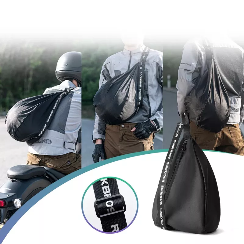 ROCKBROS H34 Zaino da bici con portacasco – nero, 10L