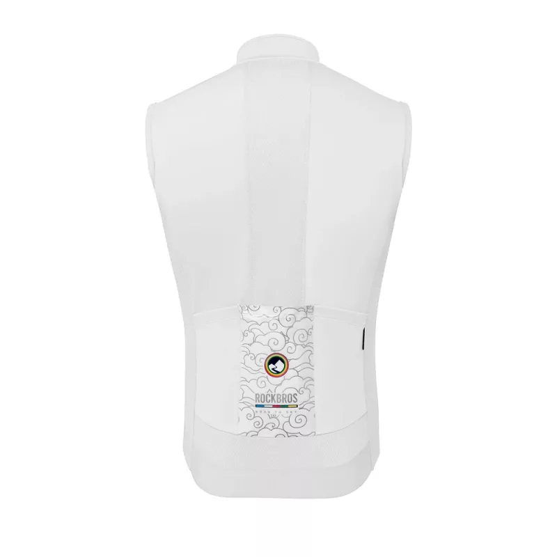 ROCKBROS ROAD TO SKY Gilet termico antivento per bici - Bianco, M