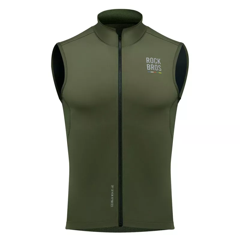 ROCKBROS ROAD TO SKY Gilet termico antivento per ciclisti verde M
