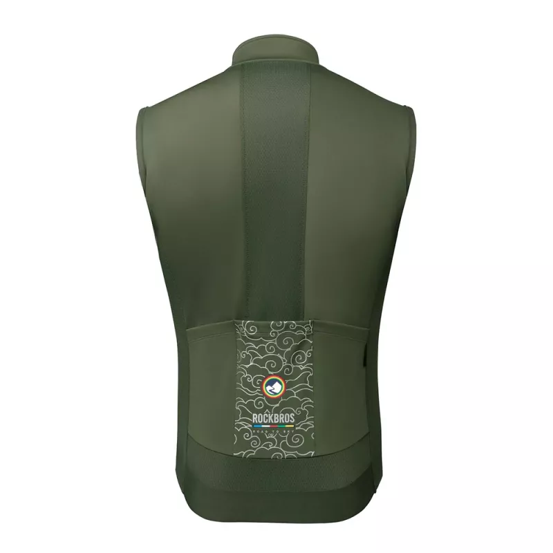 ROCKBROS ROAD TO SKY Gilet termico antivento per ciclisti verde M