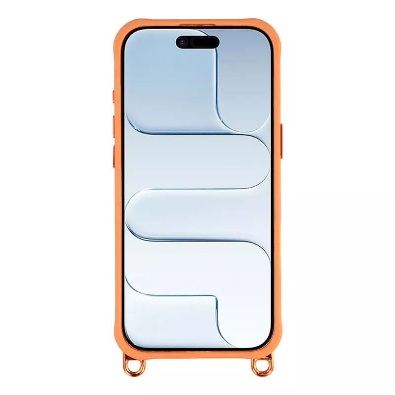 HURTEL custodia crossbody per iPhone 17 con tracolla regolabile e supporto con cornice fotocamera, compatibile MagSafe, arancio
