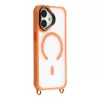 HURTEL custodia crossbody per iPhone 17 con tracolla regolabile e supporto con cornice fotocamera, compatibile MagSafe, arancio