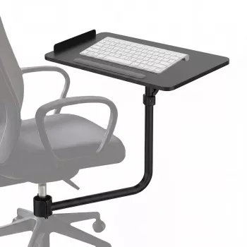 Maclean MC-139 ripiano portatastiera per sedia da ufficio nero 66x30cm, max. 5kg