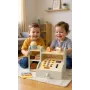 PROMIS registratore di cassa in legno per bambini – cassa gioco di ruolo con banconote finte, scanner e carta di credito
