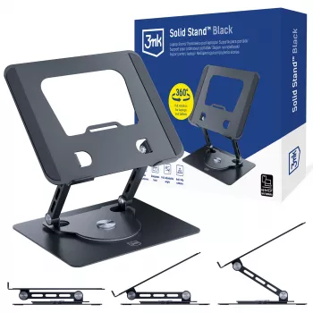3MK Solid Stand - supporto universale nero per smartphone e tablet