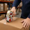 LEAN Srotolatore manuale per nastro da imballaggio con tenditore, larghezza 50 mm, rosso e nero