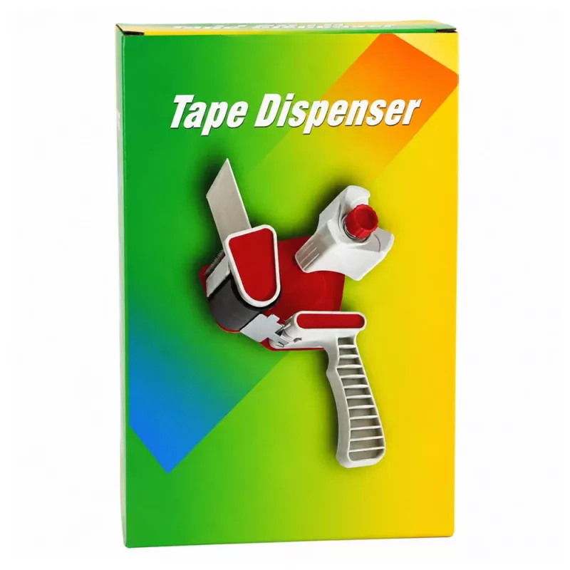 LEAN Srotolatore manuale per nastro da imballaggio con tenditore, larghezza 50 mm, rosso e nero