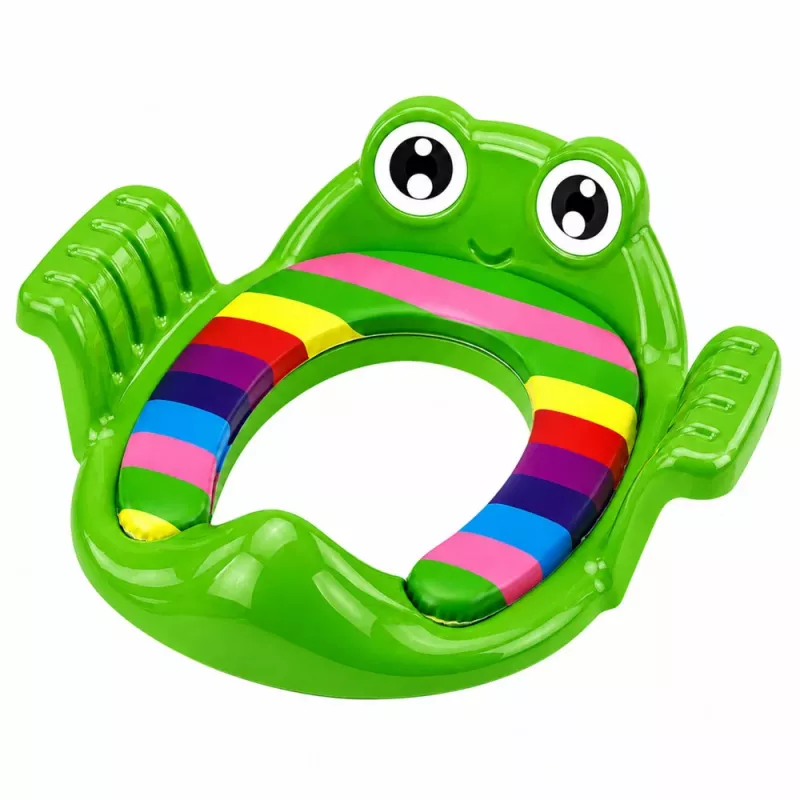 LEAN TOYS Copriwater per bambini, sedile morbido con maniglie, verde